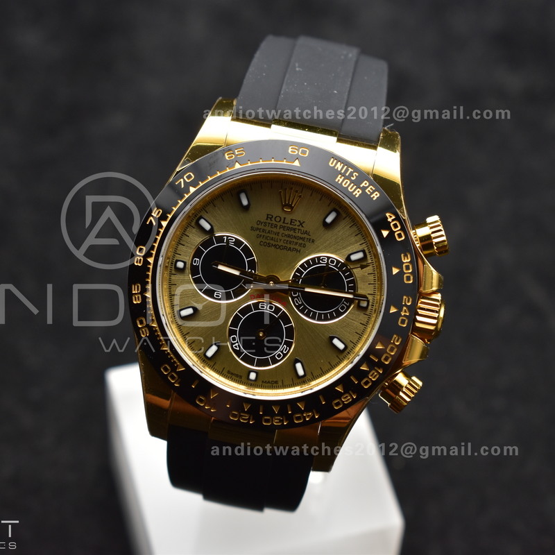 Daytona 116518 VSF 1:1 Best Edition 904L Steel YG Dial on Oyster flex Strap DD4130